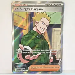 Pokemon TCG Lt. Surge's Bargain 170/132 Me01 Mega Evolution Full Art Holo - Image 1