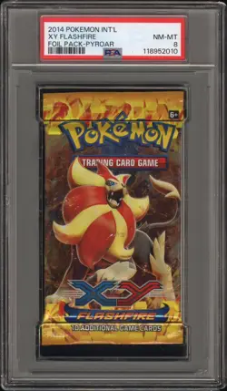 2014 Pokemon INT'L TCG Flashfire Booster Foil Pack Pyroar Artwork PSA 8 - Image 1