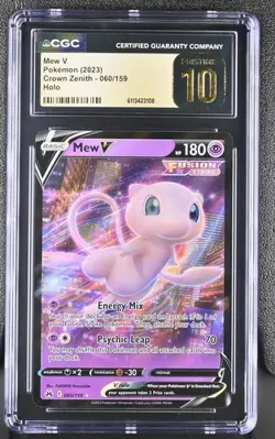 PRISTINE CGC 10 MEW V 060 CROWN ZENITH SWORD & SHIELD POKEMON - Image 1