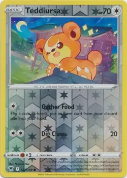 Reverse Holo Teddiursa 122/189 Common Astral Radiance Pokemon TCG - Image 1