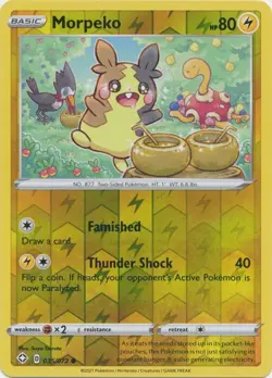 Reverse Holo Morpeko 035/072 Common Shining Fates Pokemon TCG - Image 1