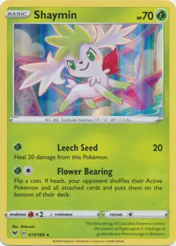 Holo Shaymin 015/185 Rare Vivid Voltage Pokemon TCG - Image 1