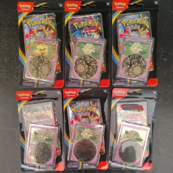 Lot of 6 Pokemon TCG Mega Evolutions Phantasmal Flames Flames Blister & Coins - Image 1