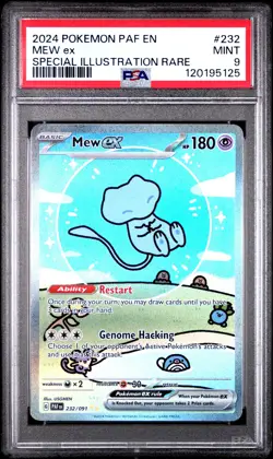 2024 POKEMON PAF EN-PALDEAN FATES SPECIAL ILLUSTRATION RARE #232 MEW EX PSA 9 - Image 1