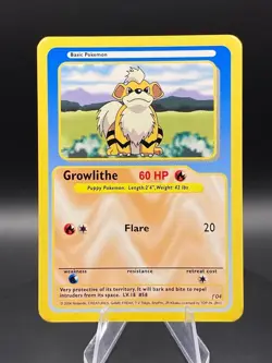 Pokemon TCG Funskool India Banned TCG 2004 - Growlithe Non-Holo - Image 1