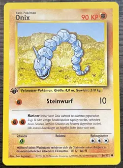 1st Edition GERMAN Onix 56/102 Pokemon TCG WOTC Base Set MINT - Image 1