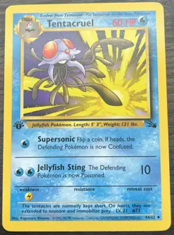 Tentacruel 44/62 Pokemon TCG WOTC Base Set Fossil Uncommon MINT NM - Image 1