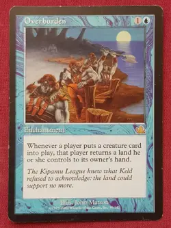Magic The Gathering PROPHECY OVERBURDEN blue card MTG - Image 1