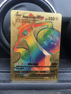 Aegislashn VMAX Rainbow Golden Card Gold Custom Card - HP320 - 190/185 - Image 1
