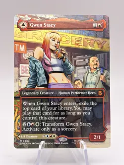 Gwen Stacy Ghost-Spider 0202 Borderless Marvel's Spider-Man SPM MTG NM - Image 1