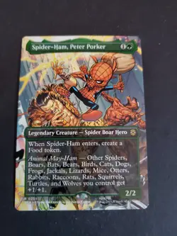 Spider-Ham, Peter Porker BORDERLESS SCENE #201 NM/M MTG Spiderman Magic Card - Image 1