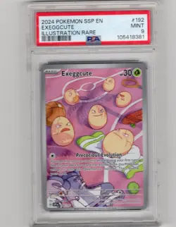 2024 POKEMON SURGING SPARKS EXEGGCUTE ILLUSTRATION RARE #192 PSA 9 - Image 1