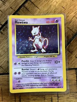 Pokemon TCG - Base Unlimited - Mewtwo 10/102 - WOTC Holo Rare LP - Image 1