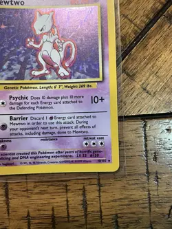 Pokemon TCG - Base Unlimited - Mewtwo 10/102 - WOTC Holo Rare LP - Image 5