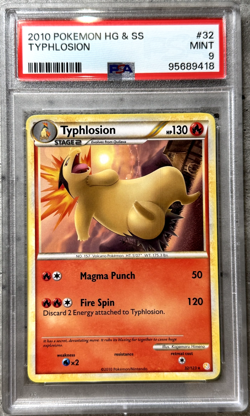 Pokemon Card Typhlosion Rare Star PSA 9 Mint HeartGold & SoulSilver #32 2010 (1) - Image 1