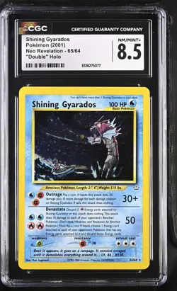 CGC 8.5 Shining Gyarados 2001 Neo Revelation 65/64 "Double" Holo Pokemon Card - Image 1