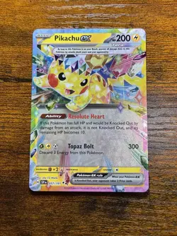 Pokemon TCG Pikachu ex 057/191 Sv08: Surging Sparks Rainbow Holo Double Rare - Image 1