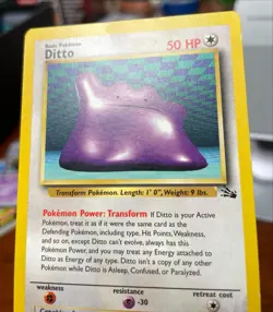 Pokemon TCG Ditto 18/62 Fossil (English) Vintage Regular Non Holo Rare WOTC LP - Image 3