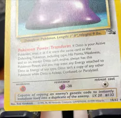 Pokemon TCG Ditto 18/62 Fossil (English) Vintage Regular Non Holo Rare WOTC LP - Image 5