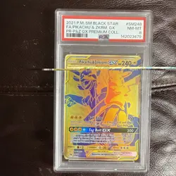 2021 POKEMON PREMIUM COLLECTION PROMO #SM248 FULL ART/PIKACHU & ZEKROM GX PSA 8 - Image 1
