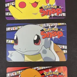 3 Pokemon Snap Blockbuster Video Smart Cards 1999 Pikachu Squirtle & Charmander - Image 3