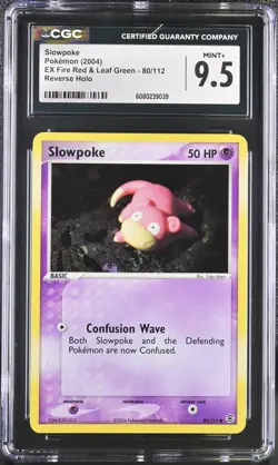 CGC 9.5 MINT+ Slowpoke EX Fire Red & Leaf Green 80/112 Reverse Holo Pokemon Card - Image 1