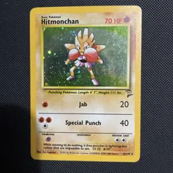 Pokemon TCG Hitmonchan Base Set 2 Holo Unlimited Rare Card 8/130 NM - Image 1