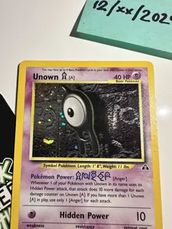 Unown A 14/75, Holo, Neo Discovery, Pokemon TCG, Unlimited 2001, WOTC, LP/MP - Image 1