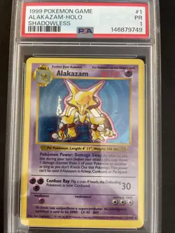 Pokemon Alakazam Shadowless 1999 Base Set 5/102 PSA 1 - Image 1