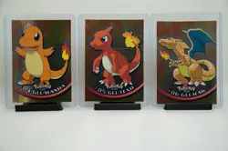 Pokemon Topps 1999 #04 Glumanda #05Glutexo #05Glurak Set Holo - Image 1