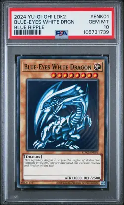 2024 YU-GI-OH! LEGEND DECKS II BLUE RIPPLE #ENK01 BLUE-EYES WHITE DRAGON PSA 10 - Image 1