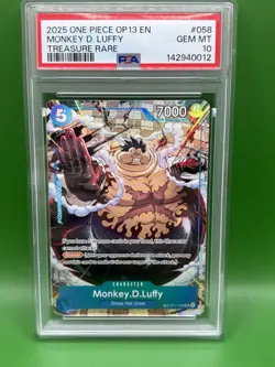 2025 ONE PIECE OP13-CARRYING ON HIS WILL TREASURE RARE MONKEY D. LUFFY PSA 10 - Image 1