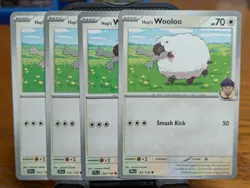 Pokemon TCG Journey Together Hop's Wooloo 135/159 x4 Playset - Image 1