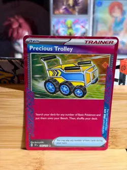 PRECIOUS TROLLEY 185/191 Surging Sparks ACE SPEC Rare Holo Pokemon TCG Near Mint - Image 1