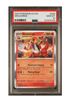 PSA 10 Gem Mint 💎 2023 POKEMON SVI EN-SCARLET & VIOLET #038 SKELEDIRGE - Image 1
