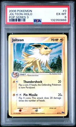 2006 POKEMON POP SER 3 #3 JOLTEON-HOLO PSA 6 - Image 1