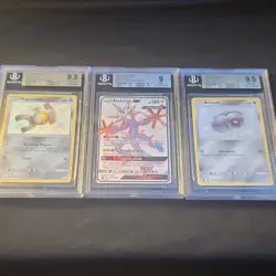 Pokemon BGS Graded Lot Magnemite, Beldum, Xurkitree GX Shiny Vault - Image 1