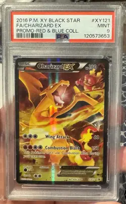 2016 POKEMON XY BLACK STAR PROMO RED & BLUE COLL FULL ART/CHARIZARD EX PSA 9 - Image 1