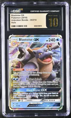 Pokemon Blastoise GX 35/214 Ultra Rare Unbroken Bonds - CGC 10 PRISTINE - Image 1