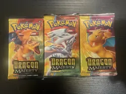 Pokemon Dragon Majesty Booster Packs Lot Of 3 Factory Sealed - Image 1