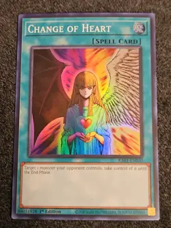 Yugioh Change of Heart Super Rare RA01-EN050 1st NM - Image 1