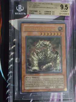 BGS 9.5 YuGiOh Megarock Dragon TLM-EN015 1st Edition Ultimate Rare GEM MINT - Image 1