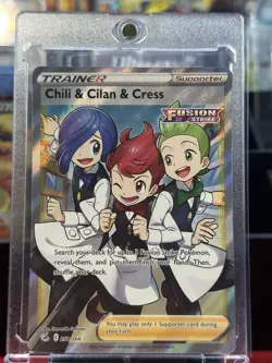 Chili & Cilan & Cress 258/264 Full Art Ultra Rare Fusion Strike Pokemon Card NM - Image 2