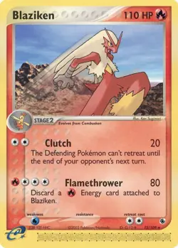 Blaziken 15/109 Rare EX Ruby & Sapphire Pokemon Card LP+ - Image 1