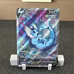Pokemon Vaporeon V Full Art Promo Rapid Strike Holo SWSH181 210 HP Card - Image 3