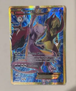 Pokemon Mewtwo EX TCG Full Art Holo Card Breakthrough Secret Rare 163/162 - Image 1