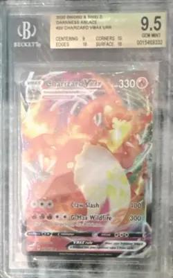 Pokemon Charizard VMAX Ultra Rare Darkness Ablaze Holo Beckett 9.5 Graded Card - Image 1