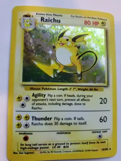 Raichu Base Set Holo Pokemon Card WOTC NM - Image 1