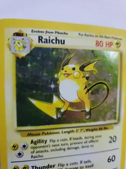 Raichu Base Set Holo Pokemon Card WOTC NM - Image 3