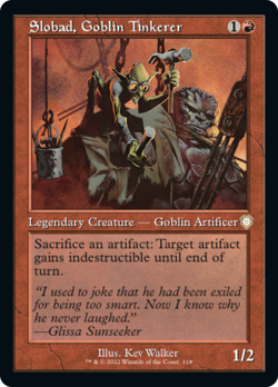 SLOBAD, GOBLIN TINKERER mtg NM-M The Brothers War Commander 1 Rare Retro Frame - Image 1